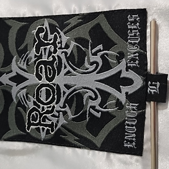 Roar Grey Plaid Satin Back Embroidered Vest Adjustable Back - Picture 5 of 12